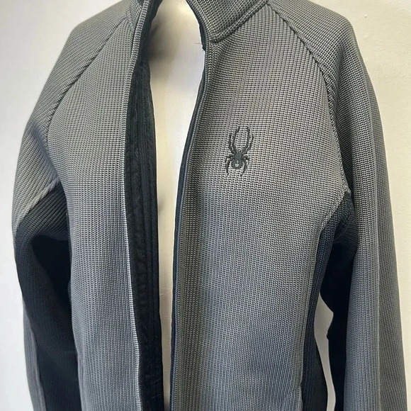 Spyder Foremost Jacket Coat Heavy Weight Core Sweater Full Zip Gray Black Small - Picture 3 of 11
